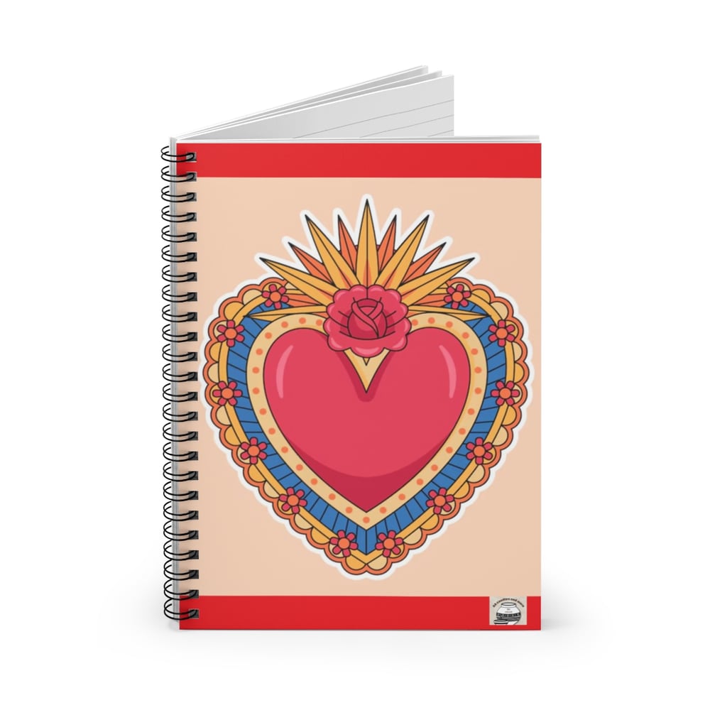 Image of Sacred Heart Spiral Notebook — Floral Mexican Folk Art Journal