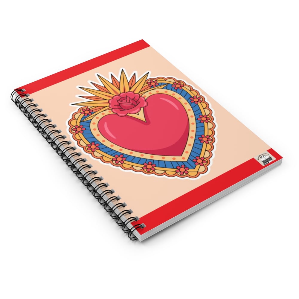 Image of Sacred Heart Spiral Notebook — Floral Mexican Folk Art Journal