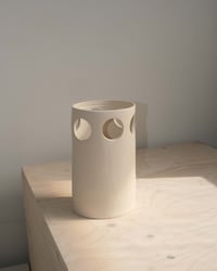 Image 3 of Cut-Out Vase in Matte Ivory Satin