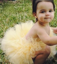 Image 2 of Yellow Fluffy Tutu Babies Toddlers Girls Birthday Baby Shower Halloween Gift