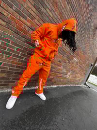 Image 1 of ORANGE RHINESTONE KW TRACKSUIT