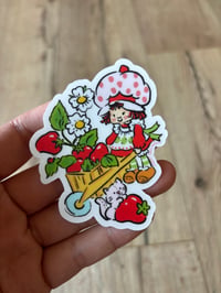 CLEAR Strawberry Girl Sticker