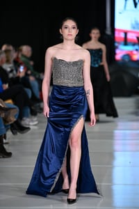 Midnight Glam Navy Prom Gown – One of One