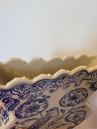 Image 5 of Large Blue & White Songbird Vase  Ceramic Folk Art Vase SECOND