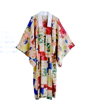 Image of Kimono dame af uld med florale mønstre