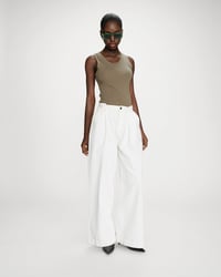 Image 2 of Pantalón Blanco Baggy Pompon