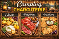 Camping Charcuterie 11x8in Tempered Glass Cutting Board