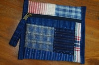 Image 1 of Patchwork Square Pouch, Small Essentials Pouch, Fabric Zipper Bag