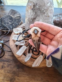 Image 3 of Rainbow moonstone Raven pendant 