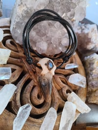 Image 4 of Rainbow moonstone Raven pendant 