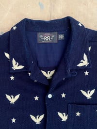Image 4 of RRL EAGLE AND STAR EMBROIDERED INDIGO MESH SHIRT