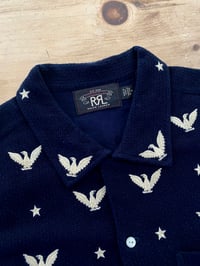 Image 5 of RRL EAGLE AND STAR EMBROIDERED INDIGO MESH SHIRT