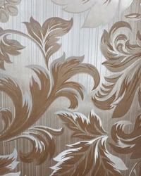 1970s Vintage Vymura Wallpaper Rolls - Gold Groovy 60s Filigree Leaf Retro - (Set of 2 Rolls) – detail view 5