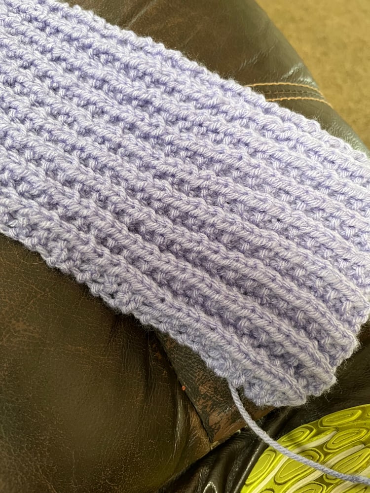 Image of Periwinkle Hand-Made Plush Knit Scarf 