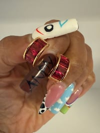 Hot  Pink Bling Mini Hoops 