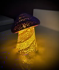Image 1 of Ghost Mushroom Tea Light Lamp | 3D Printed Whimsy Cottagecore Light
