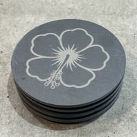 Image 2 of Slate CoasterSet - Flower Circle 2