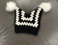 Image 8 of Handmade Crochet Jester Hat – Granny Square Beanie with Faux-Fur Pom