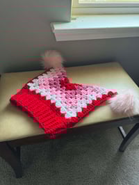 Image 10 of Handmade Crochet Jester Hat – Granny Square Beanie with Faux-Fur Pom