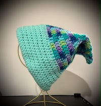 Image 1 of Slouchy Pixie Hat | Crocheted Wizard Beanie | Cottagecore Hat | Forestcore Crochet