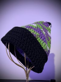 Image 3 of Slouchy Pixie Hat | Crocheted Wizard Beanie | Cottagecore Hat | Forestcore Crochet