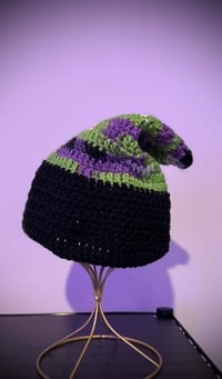 Image 4 of Slouchy Pixie Hat | Crocheted Wizard Beanie | Cottagecore Hat | Forestcore Crochet
