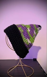 Image 5 of Slouchy Pixie Hat | Crocheted Wizard Beanie | Cottagecore Hat | Forestcore Crochet
