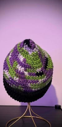 Image 7 of Slouchy Pixie Hat | Crocheted Wizard Beanie | Cottagecore Hat | Forestcore Crochet