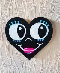 Image 1 of Hand Painted Retro Wooden Hearts 