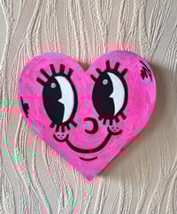 Image 2 of Hand Painted Retro Wooden Hearts 