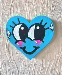 Image 3 of Hand Painted Retro Wooden Hearts 