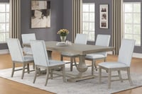 NAt-D108 / MARBLE TOP TABLE AND 6 X SIDE CHAIR SET