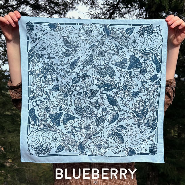 Thicket Bandana - Walnut, Blueberry, Russet