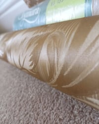 1970s Vintage Vymura Wallpaper Rolls - Gold Groovy 60s Filigree Leaf Retro - (Set of 2 Rolls) – detail view 11