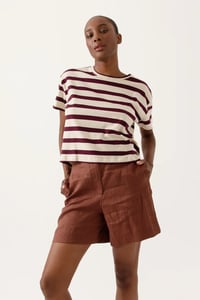 Image 1 of Camiseta Rayas Delmea Marrón 