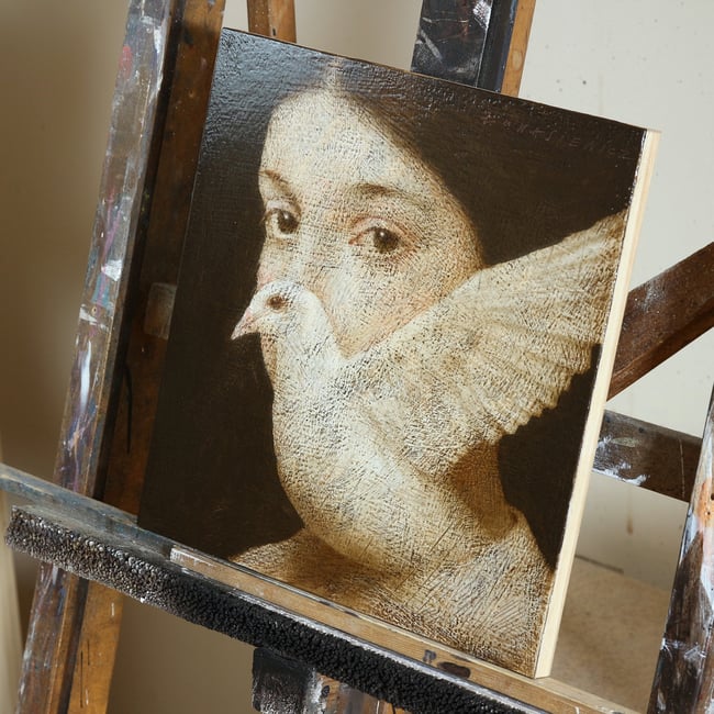 Woman with a bird VIII
