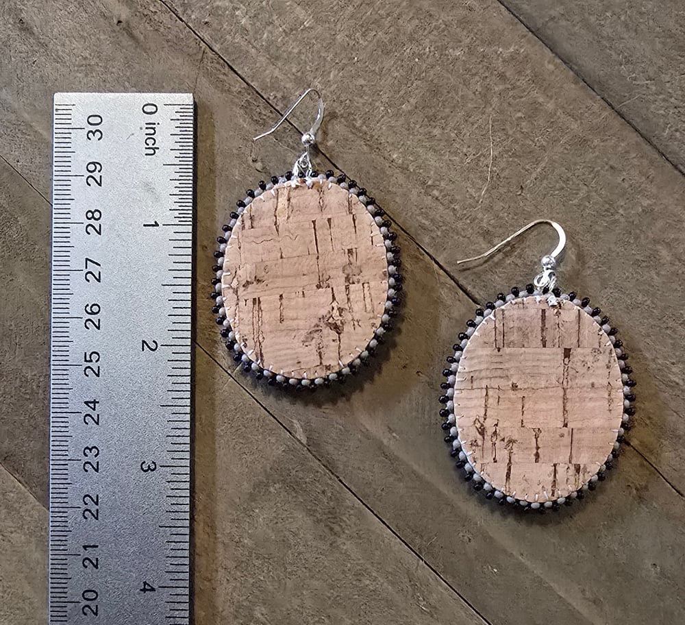 Image of Mammoth Ivory Beaded Earrings w/ .925 sterling silver 