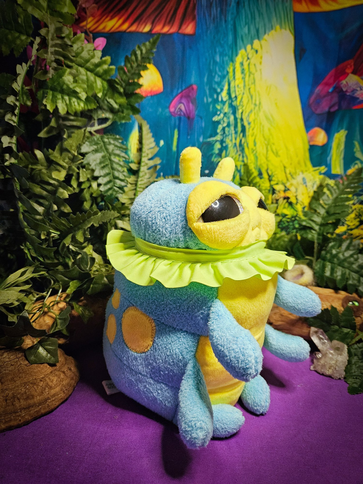 Pudgy Caterpillar Hatchling! ☆Yellow☆ With Glow In The Dark Eyes!