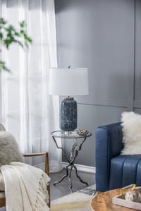 Image 2 of D16.9''xH28'' Ellis Glass Table Lamp