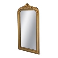 Image 3 of 23.5x37.5' Decorative Arched Wall Mirror With Ornate Gold Crest Design