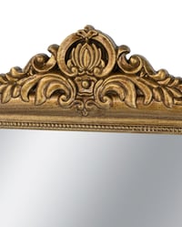 Image 4 of 23.5x37.5' Decorative Arched Wall Mirror With Ornate Gold Crest Design