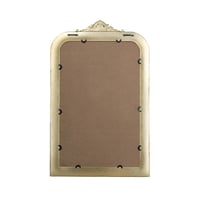 Image 5 of 23.5x37.5' Decorative Arched Wall Mirror With Ornate Gold Crest Design