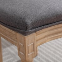 Image 10 of French Style Solid Wood Frame Antique Painting Linen Fabric Back Dining Chair