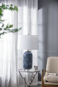 Image 10 of D16.9''xH28'' Ellis Glass Table Lamp