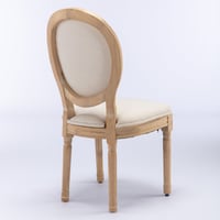 Image 22 of French Style Solid Wood Frame Antique Painting Linen Fabric Back Dining Chair