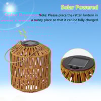 Image 10 of Solar Lanterns Outdoor Waterproof Rattan Decorative Tabletop and Hanging Lights