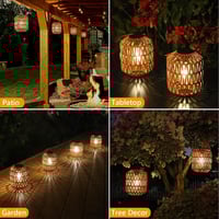 Image 13 of Solar Lanterns Outdoor Waterproof Rattan Decorative Tabletop and Hanging Lights