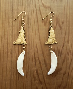 Image of Coyote Teeth and Charm Earrings