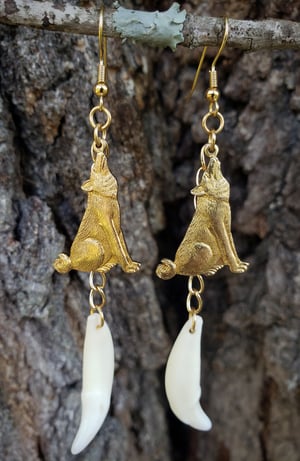 Image of Coyote Teeth and Charm Earrings