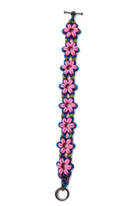 Image 1 of Hepatic chainmail bracelet named after the 6 petaled Hepatica Americana flower.